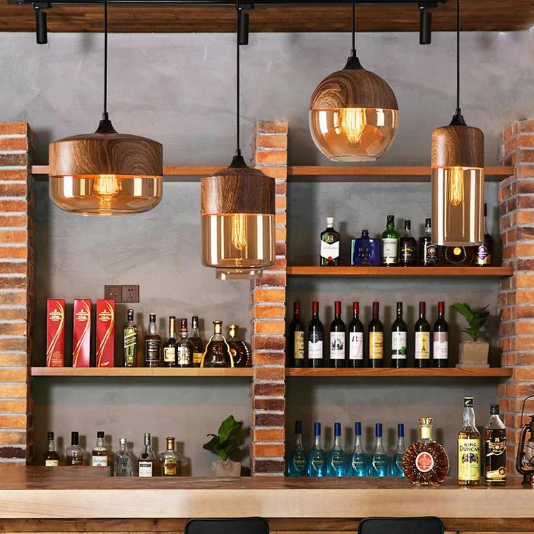 Scandinavian Wooden Pendant Light — Warm Glow Adjustable Cable 10