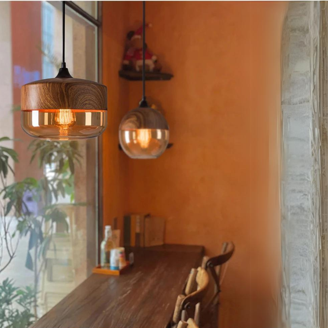 Scandinavian Wooden Pendant Light — Warm Glow Adjustable Cable 11