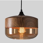 Scandinavian Wooden Pendant Light — Warm Glow Adjustable Cable 14