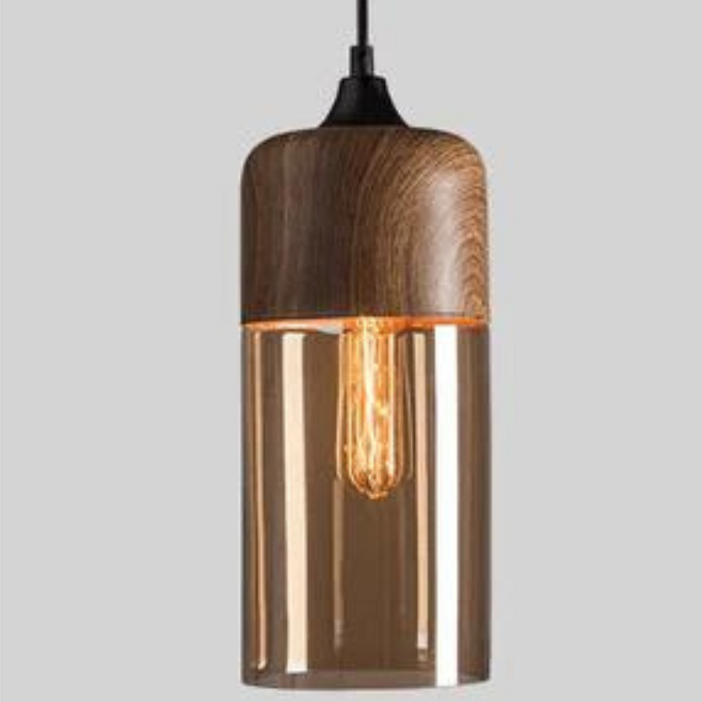 Scandinavian Wooden Pendant Light — Warm Glow Adjustable Cable 15