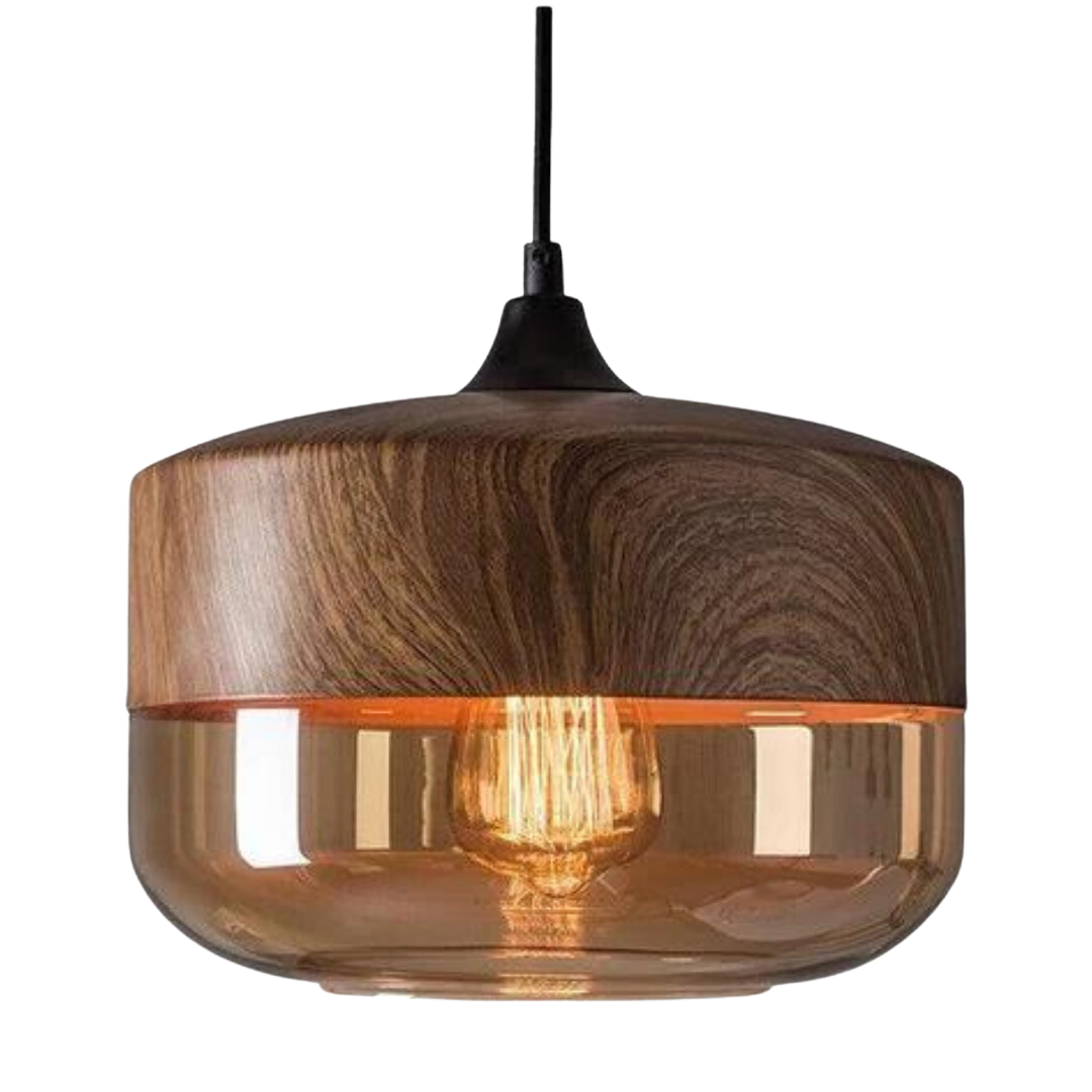 Scandinavian Wooden Pendant Light — Warm Glow Adjustable Cable 2