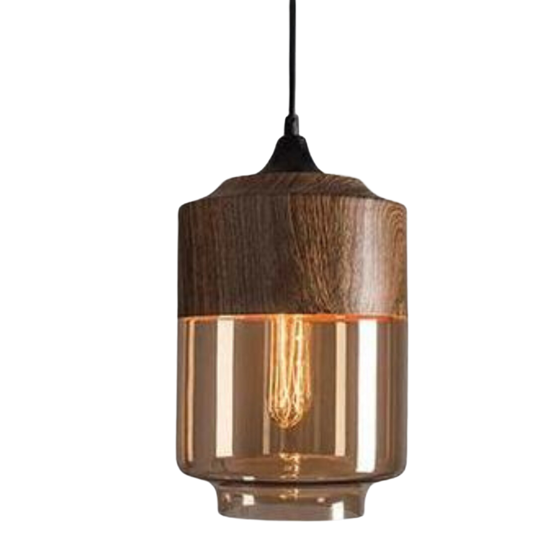 Scandinavian Wooden Pendant Light — Warm Glow Adjustable Cable 3