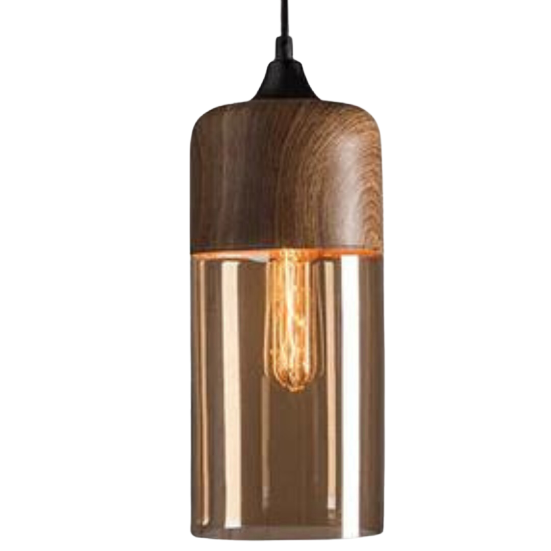 Scandinavian Wooden Pendant Light — Warm Glow Adjustable Cable 4