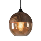 Scandinavian Wooden Pendant Light — Warm Glow Adjustable Cable 1