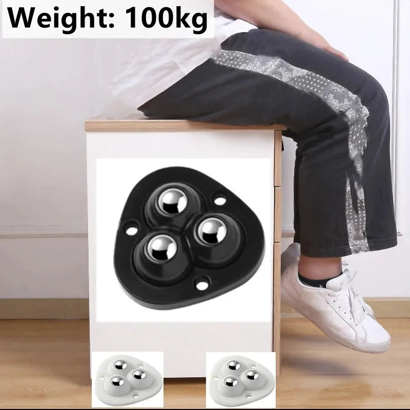 Self-Adhesive Furniture Mover Wheel Rollers — 360° Rotating 4pcs 3