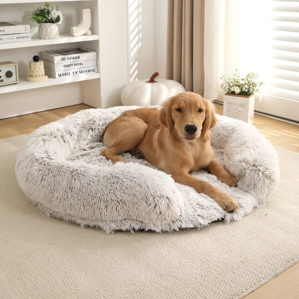 Semi-Open Round Dog Bed — Ultra-Soft Plush & Washable Cover 2