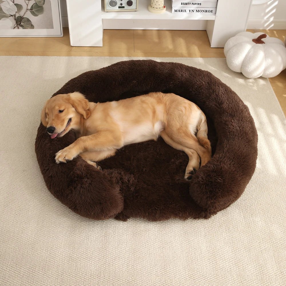 Semi-Open Round Dog Bed — Ultra-Soft Plush & Washable Cover 3