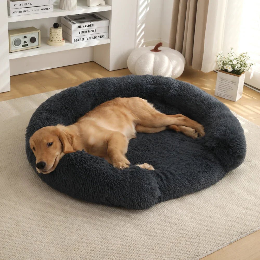 Semi-Open Round Dog Bed — Ultra-Soft Plush & Washable Cover 5