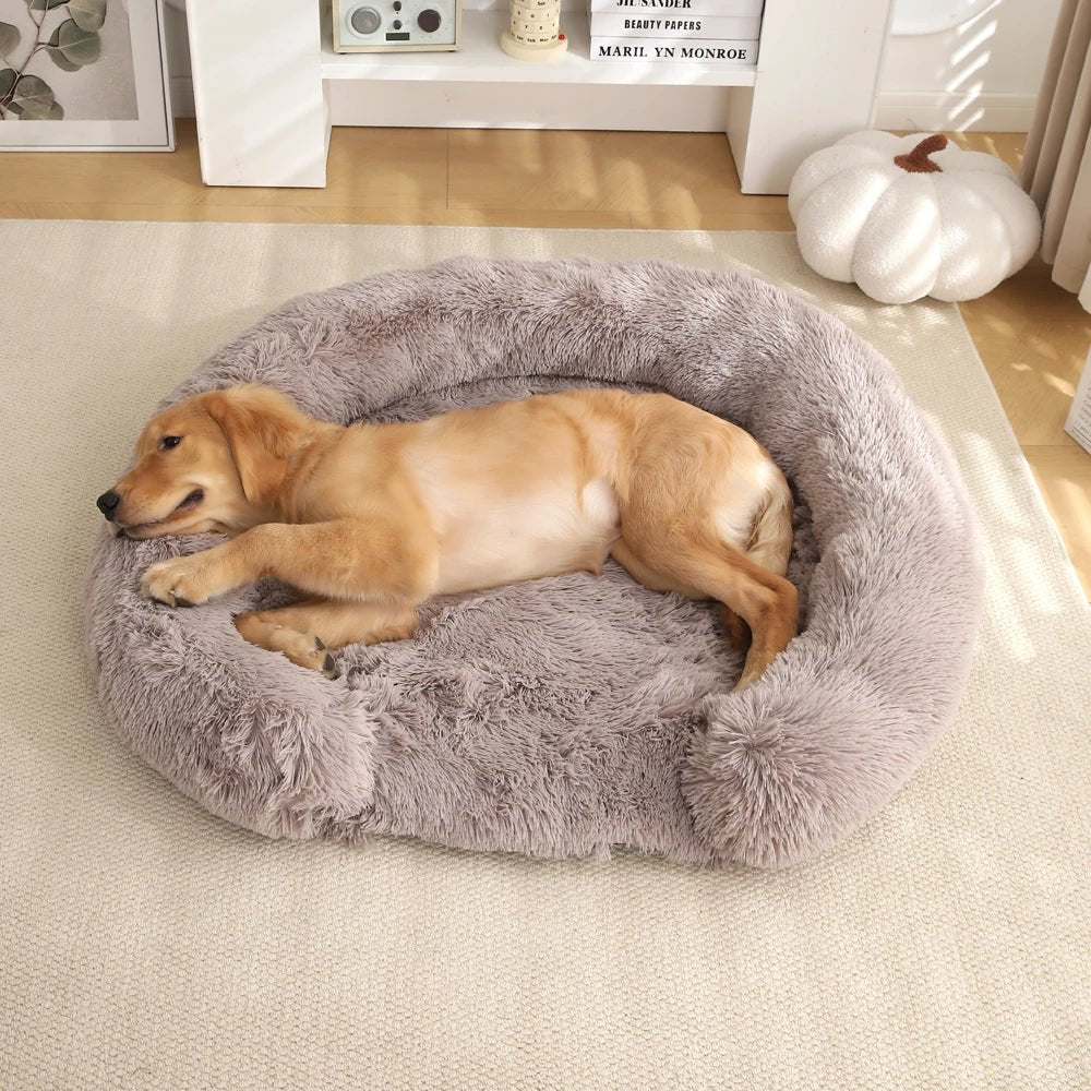 Semi-Open Round Dog Bed — Ultra-Soft Plush & Washable Cover 6