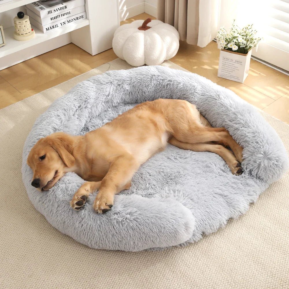 Semi-Open Round Dog Bed — Ultra-Soft Plush & Washable Cover 7