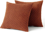 Soft Corduroy Throw Pillow — Raised Texture Sofa & Bed Cover 10