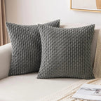 Soft Corduroy Throw Pillow — Raised Texture Sofa & Bed Cover 12
