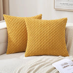 Soft Corduroy Throw Pillow — Raised Texture Sofa & Bed Cover 13