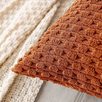 Soft Corduroy Throw Pillow — Raised Texture Sofa & Bed Cover 8