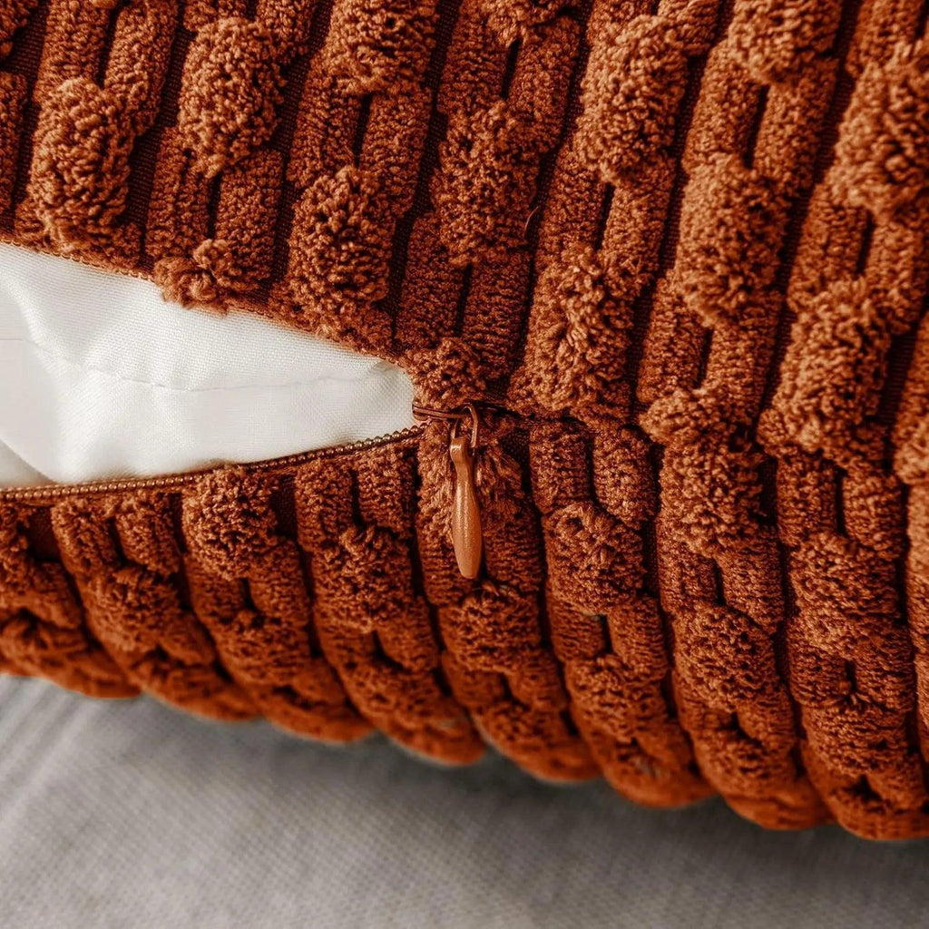 Soft Corduroy Throw Pillow — Raised Texture Sofa & Bed Cover 9