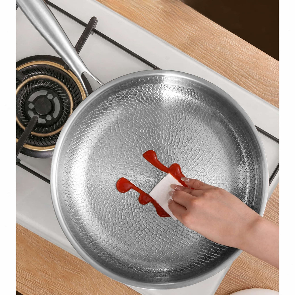 Honeycomb Non-Stick Stainless Steel Pan — Gas & Induction 4