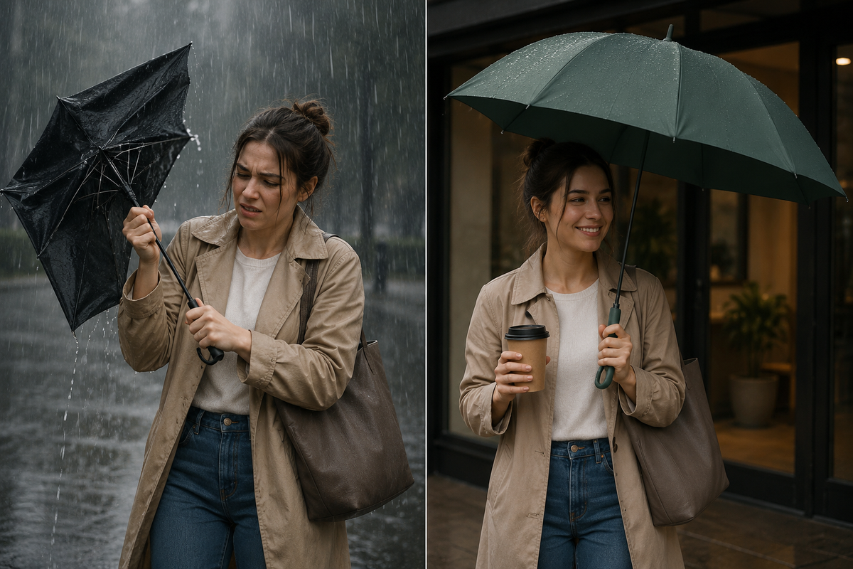 Windproof Auto Umbrella — 8-Rib UV Protection Compact 2