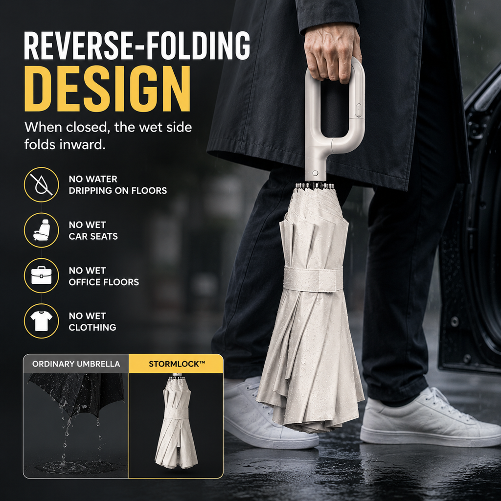 Windproof Auto Umbrella — 8-Rib UV Protection Compact 5