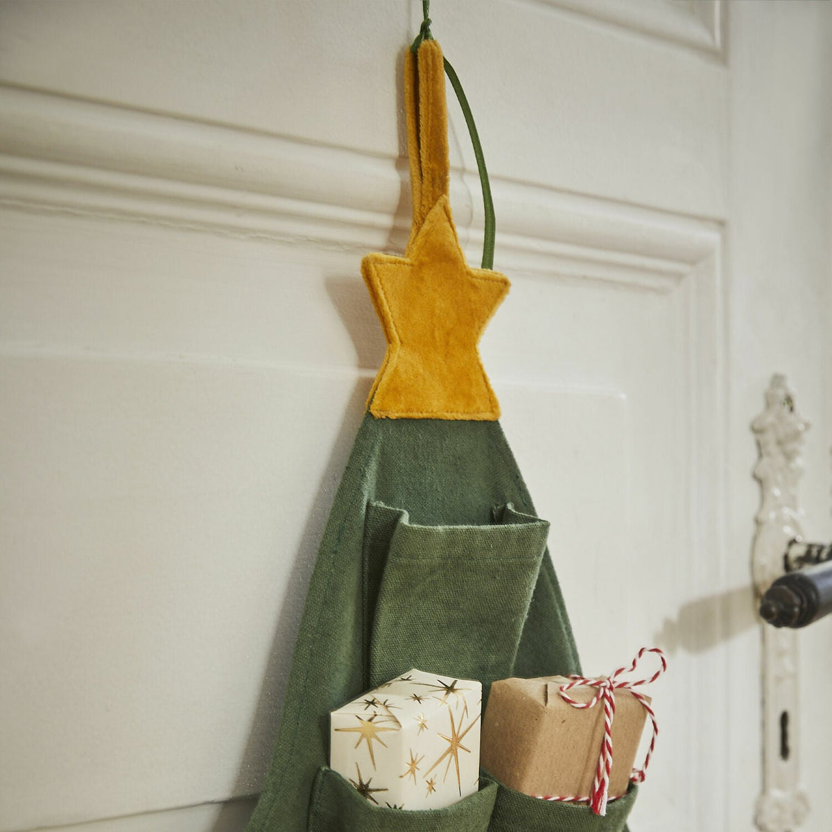 Handwoven Cotton Advent Calendar — Christmas Tree 24 Pockets 3