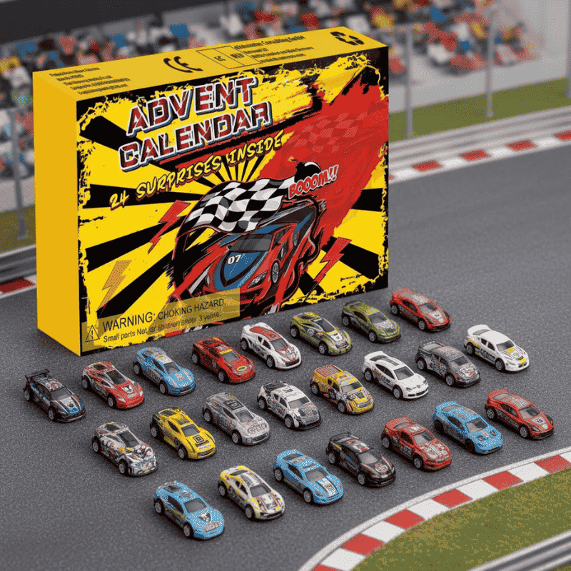 TrackJoy Advent Calendar — 24 Mini Race Cars for Kids 1
