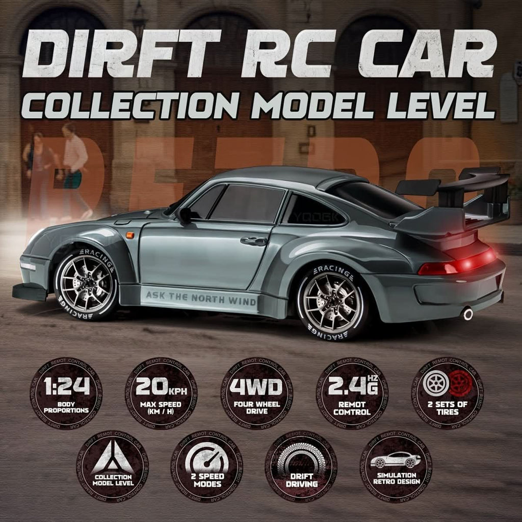 RC Car with LED Wheels & 4WD — 1:24 Scale Drift Racer 5