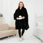 USB Heated Hoodie Blanket — Oversized One Size Fleece Wrap 15