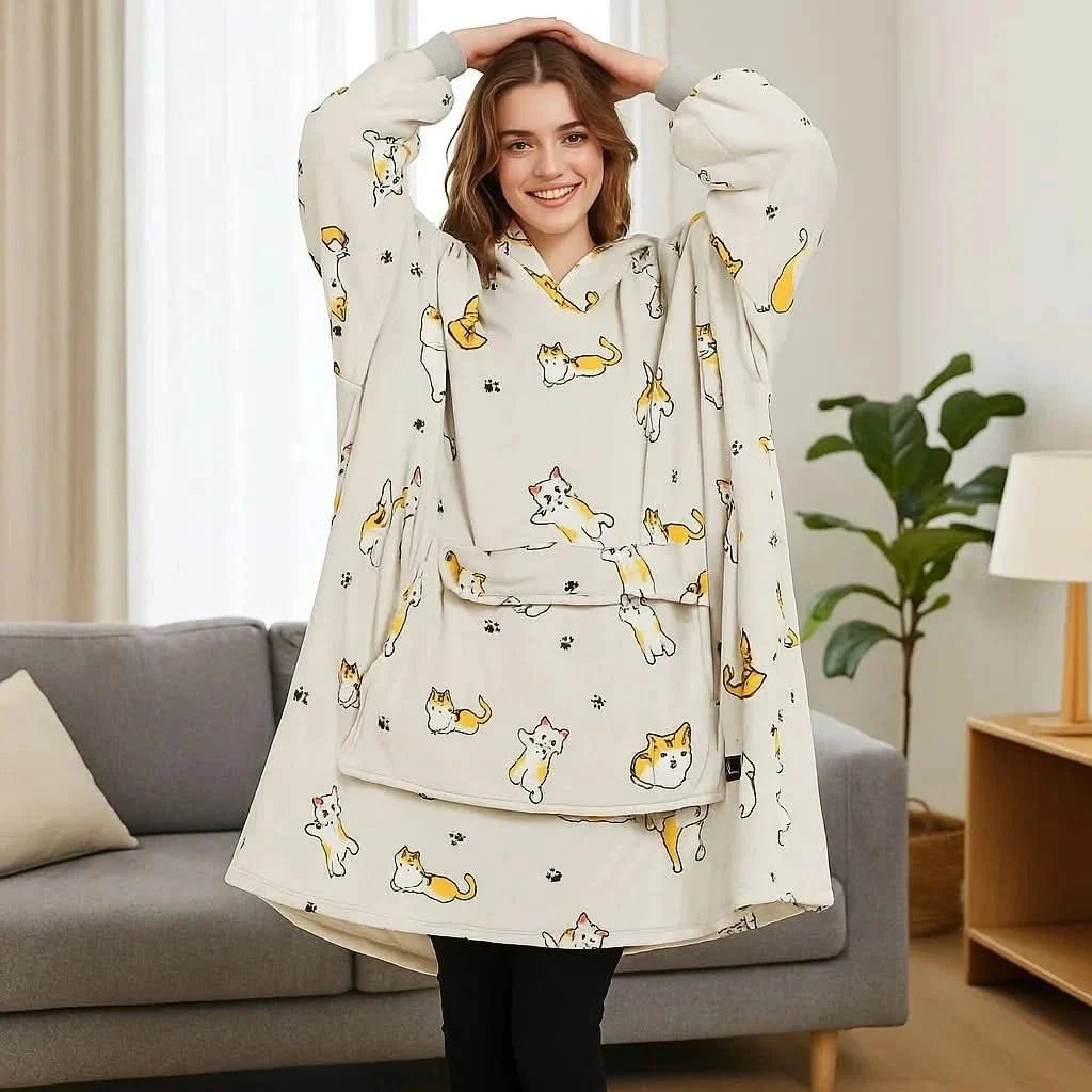 USB Heated Hoodie Blanket — Oversized One Size Fleece Wrap 19
