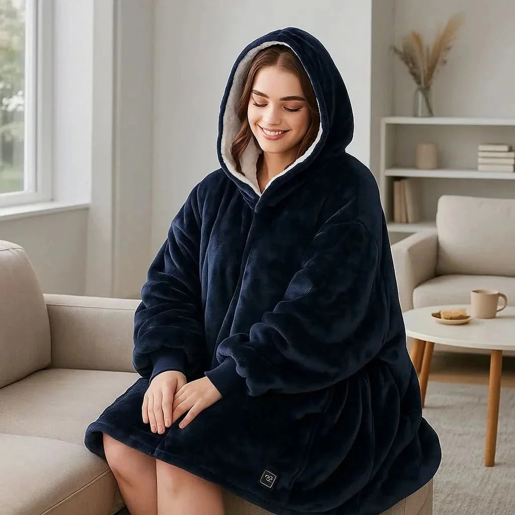 USB Heated Hoodie Blanket — Oversized One Size Fleece Wrap 21