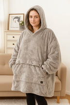 USB Heated Hoodie Blanket — Oversized One Size Fleece Wrap 26