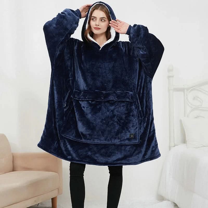 USB Heated Hoodie Blanket — Oversized One Size Fleece Wrap 3