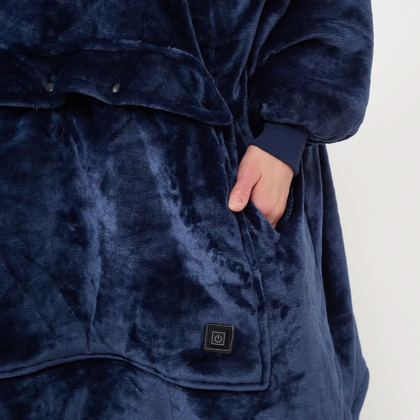 USB Heated Hoodie Blanket — Oversized One Size Fleece Wrap 5