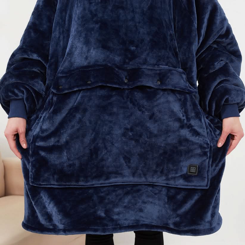 USB Heated Hoodie Blanket — Oversized One Size Fleece Wrap 6