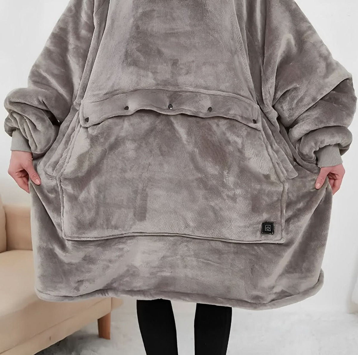 USB Heated Hoodie Blanket — Oversized One Size Fleece Wrap 8