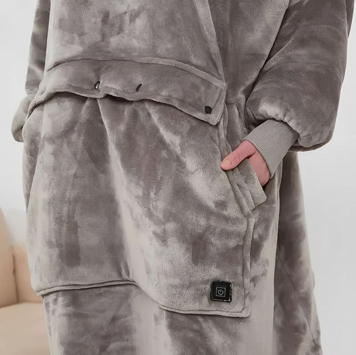 USB Heated Hoodie Blanket — Oversized One Size Fleece Wrap 9
