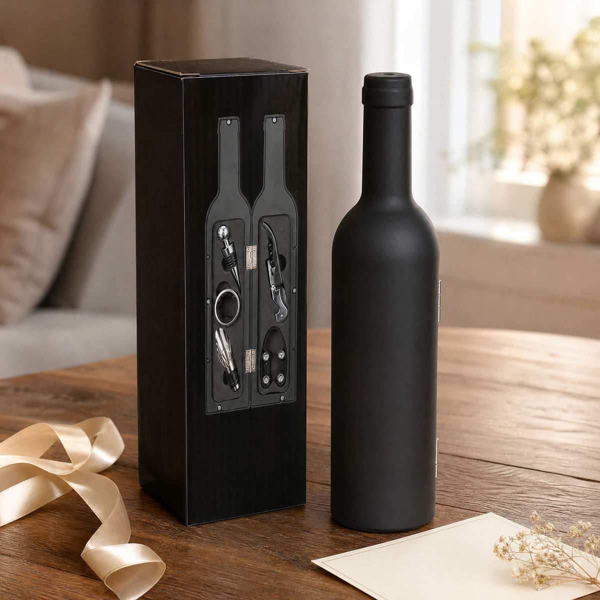 Wine Accessory Set — Bottle-Shaped Case with Corkscrew 5