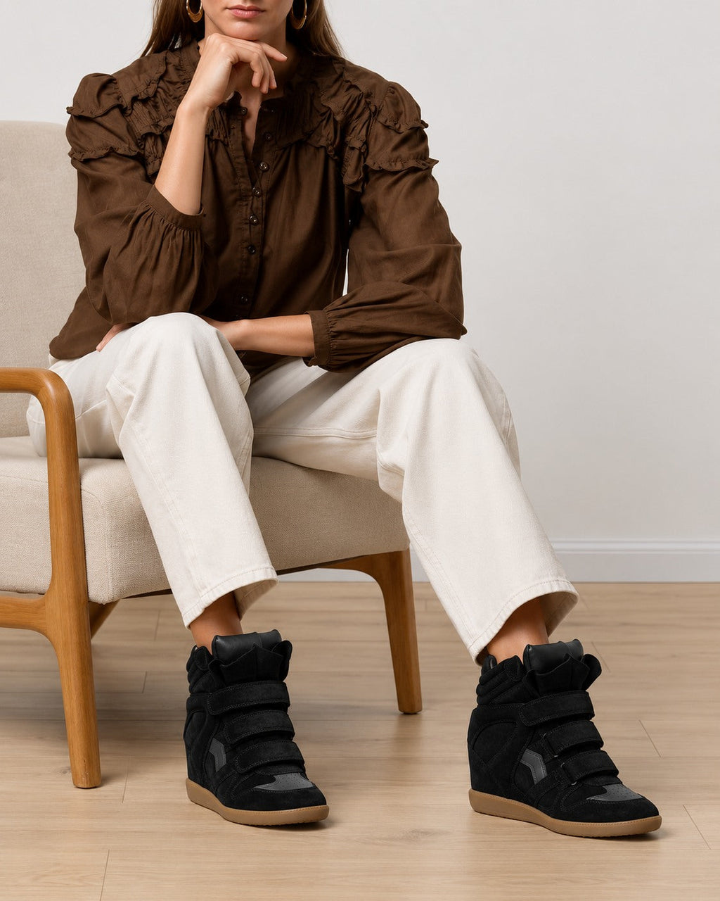 Wedge Sneakers Women — Hidden 2 in Lift High-Top Velcro 14