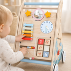 Wooden Baby Walker with Educational Activity Panel — Ages 1–3 3