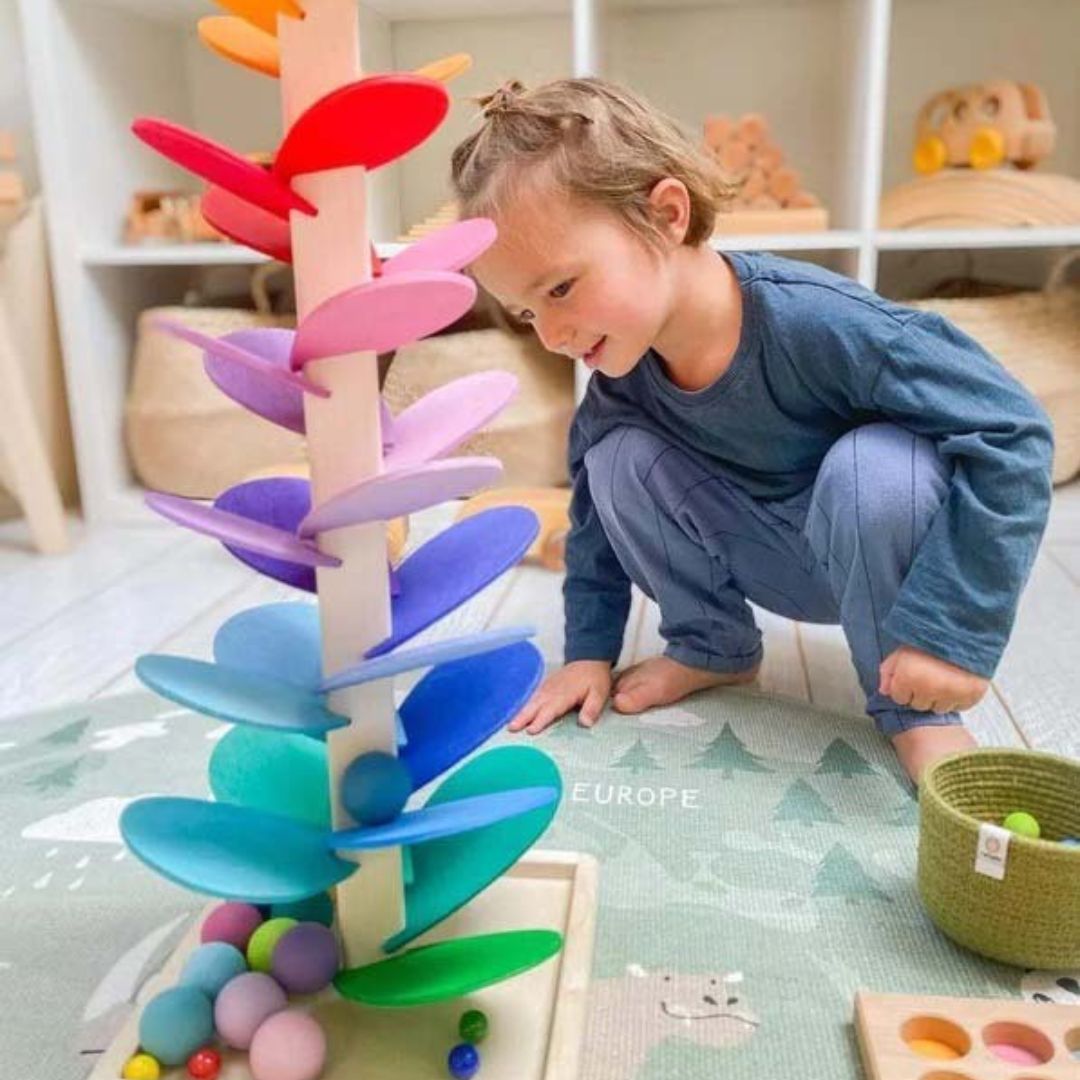 Wooden Rainbow Sound Tower — Sensory Educational Play Set 3
