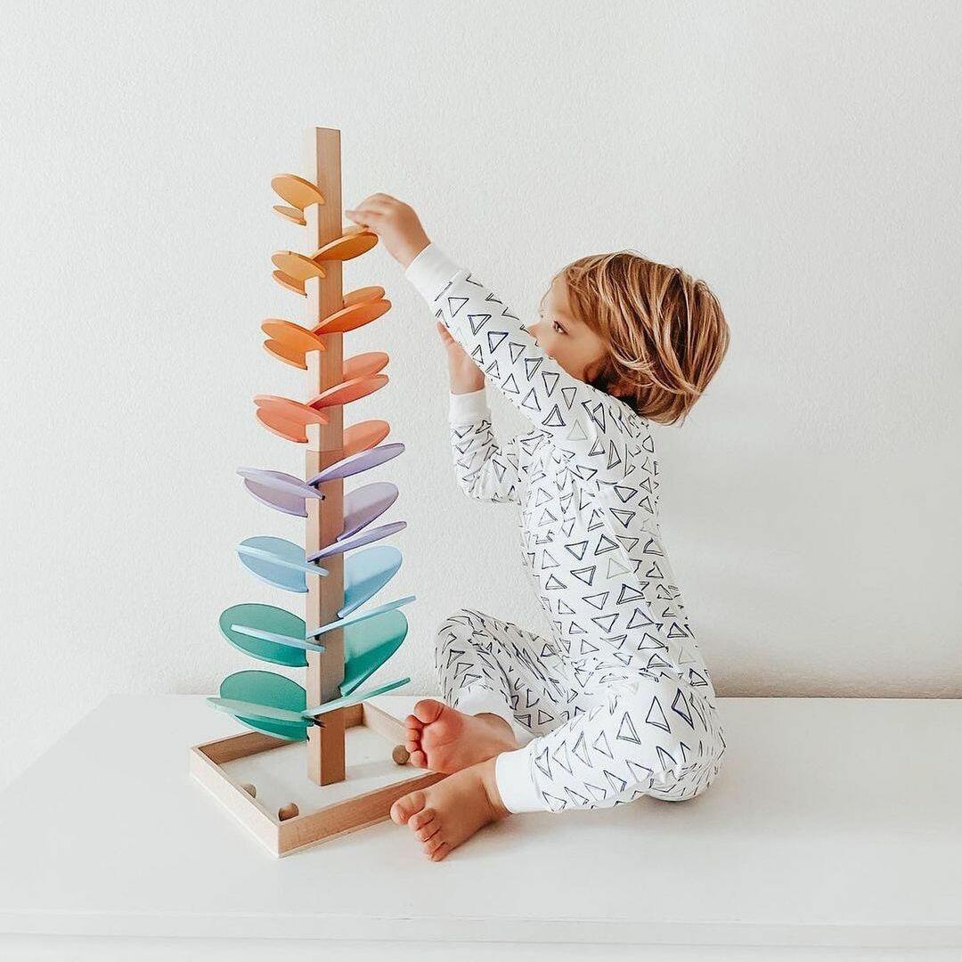 Wooden Rainbow Sound Tower — Sensory Educational Play Set 4