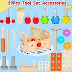 Wooden Toy Toolbox for Kids — 29-Piece Creative Play Set 3