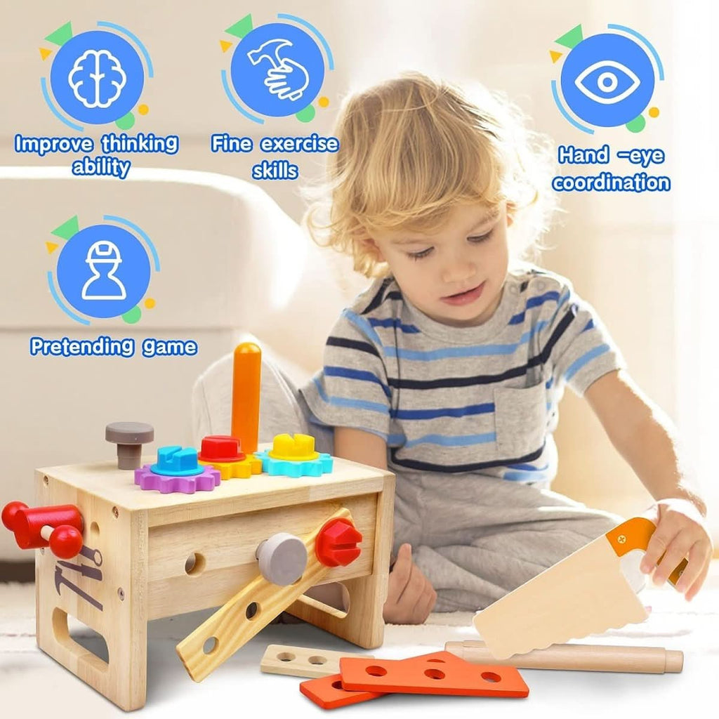 Wooden Toy Toolbox for Kids — 29-Piece Creative Play Set 4