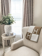 Wool-Cashmere Throw Blanket – Soft Classic Check Pattern 10