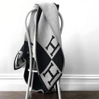 Wool-Cashmere Throw Blanket – Soft Classic Check Pattern 13