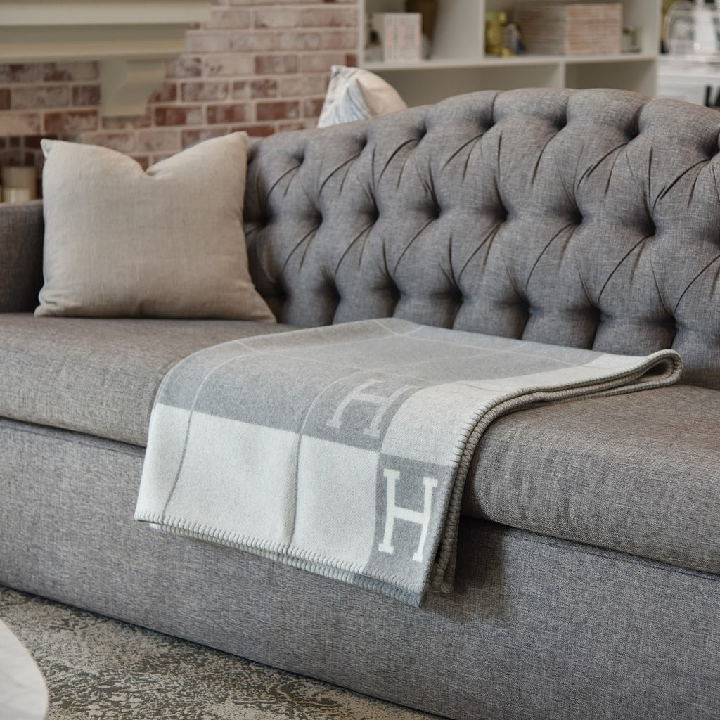 Wool-Cashmere Throw Blanket – Soft Classic Check Pattern 7