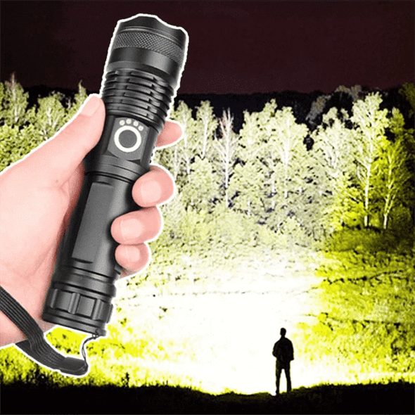 XHP50 Flashlight 90000 Lumens — Zoomable Waterproof LED Torch 2